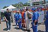 Luca Ciriani (Vicepresidente FVG e assessore regionale Protezione civile) e Paola Gazzolo (Assessore Protezione civile Emilia-Romagna) nel campo di accoglienza allestito dal FVG per i terremotati. (Mirandola 18/06/12)